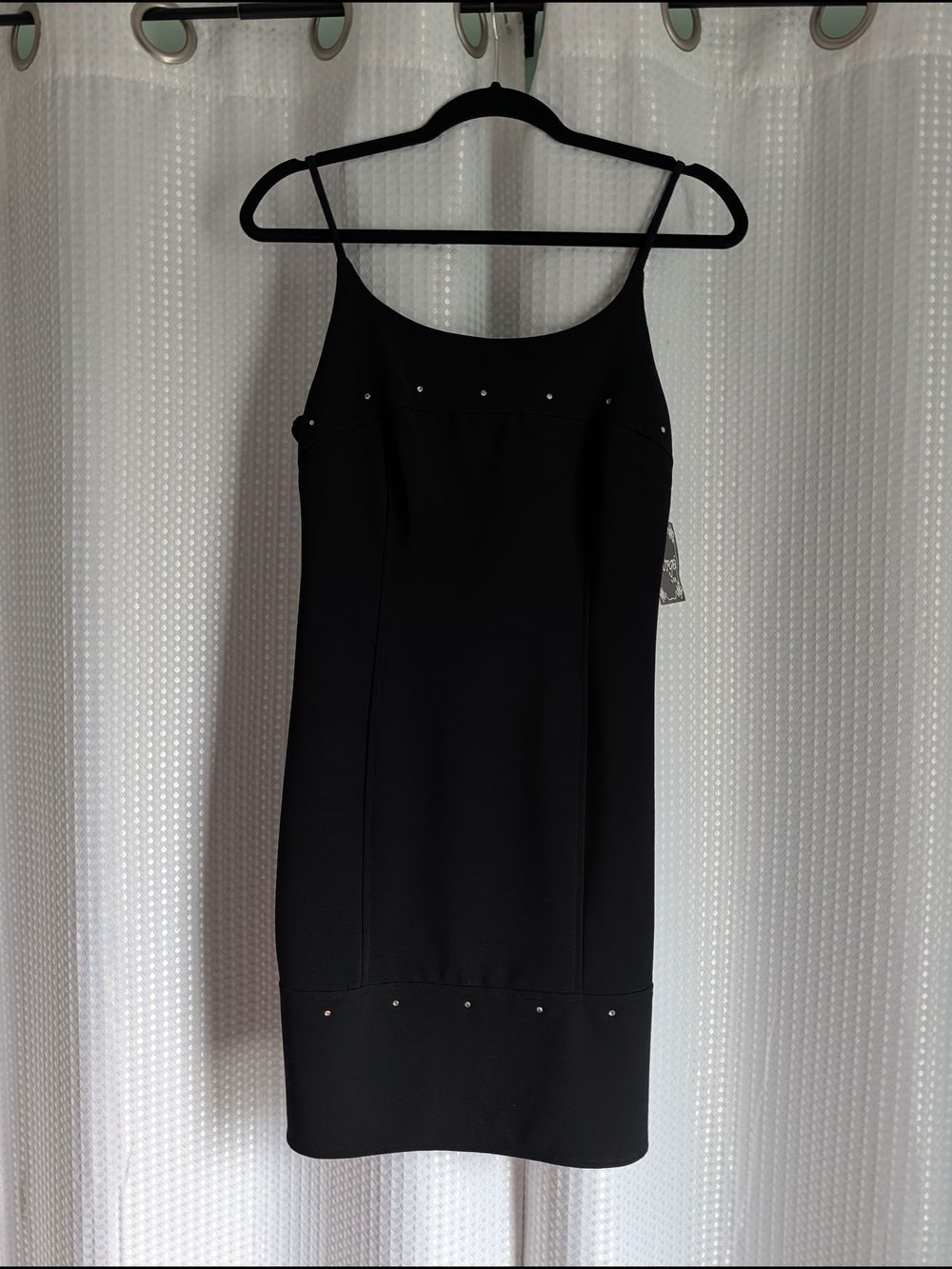 NWT's Splurge By ISB Black Rhinestone Bodycon Dress Sz Large
